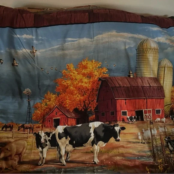 Rustic Farm Scene blanket Handmade